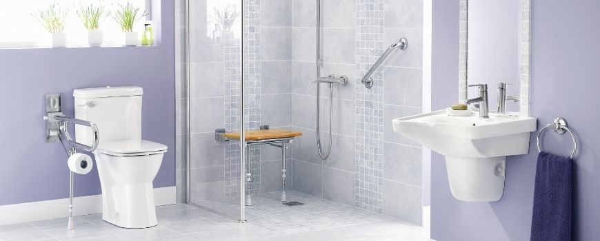 Freshly cleaned bathroom with shower, toilet, and sink included in a move in cleaning checklist.
