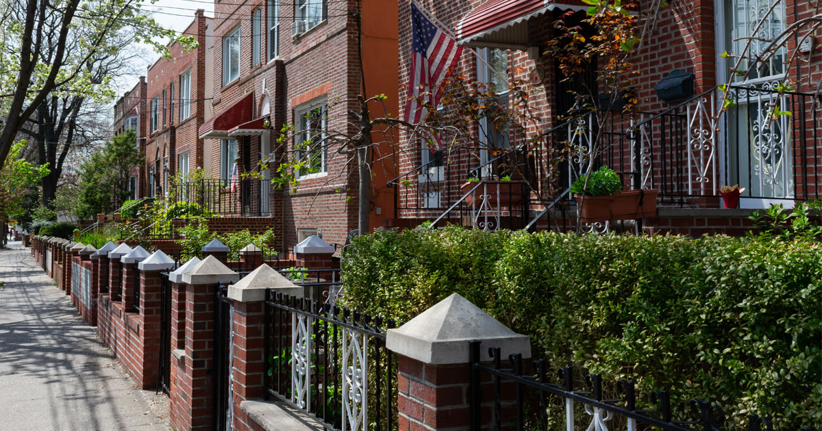 Residential homes in NYC neighborhood where post-construction dust remediation cleaning was performed